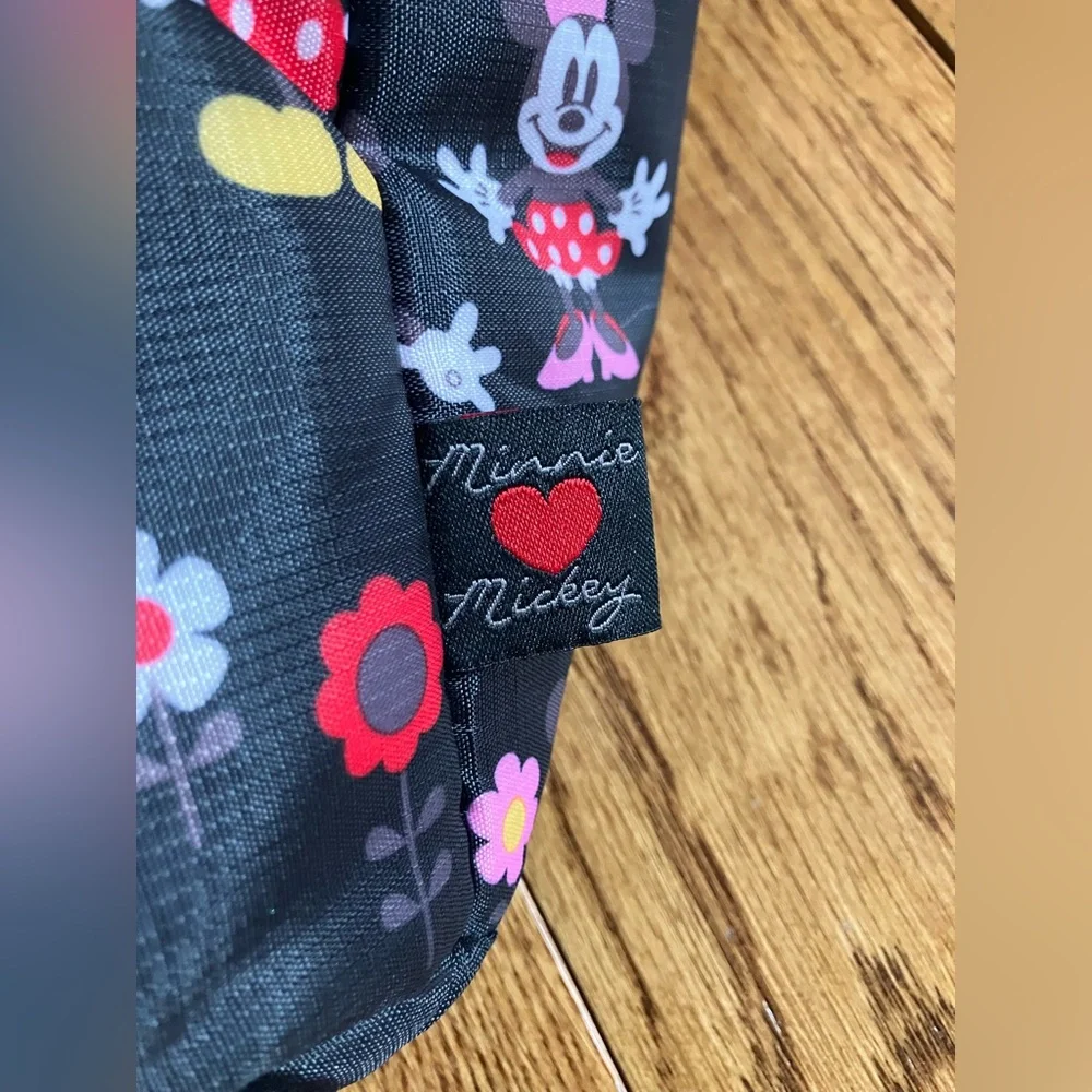 Disney Baby Minnie Mickey Mouse Diaper Bag Black Red Excellent Condition